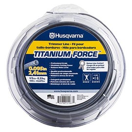 Husqvarna Titanium Force 0.095-Inch, 140-Foot Spooled String Trimmer Line, Professional Grade Copolymer Weed Eater Line with Cutter, 639005102