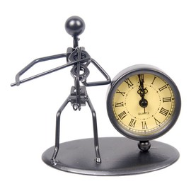 Creative Modern Iron Art Instrument Black Quartz Vintage Shelf Clock - Decorative Desk Home Office Decoration Gift (C61 Violon)