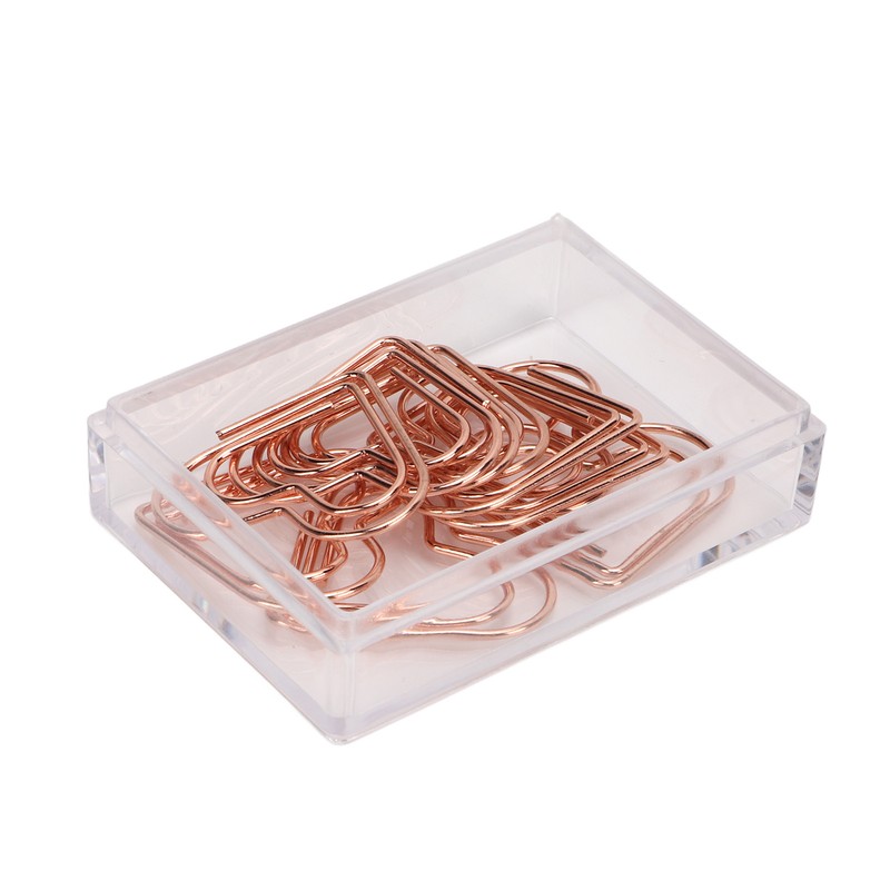 100Pcs Paper Clips Rose Gold Unique Shape Electroplating Process Lightweight