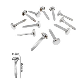 100 Pcs Paper Fasteners Metal Metal Scrapbooking Brads Double Side Nails for DIY Crafts (Silver)