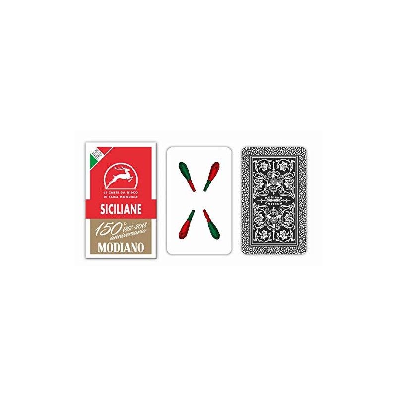 Modiano Sicilian Regional Playing Cards, Red Case, 300083