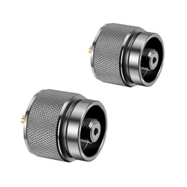 Camping Stove Adapter, WADEO 1 Lb Propane Small Tank Input EN417 Lindal Valve Output Outdoor Cylinder LPG Canister Adapter Silvery 2 Pcs