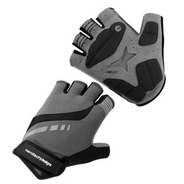 AERO|TECH|DESIGNS | Lightweight Padded Palm Fingerless Cycling Gloves | X-Small | Charcoal
