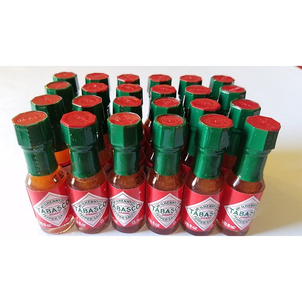 Mini Tabasco Original Pepper Sauce Bottles 1/8 Oz. - Box of 24 Little Real Glassbottles by TABASCO brand