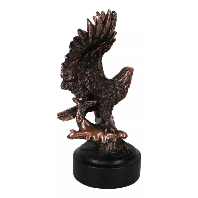 Wings Of Glory Bald Eagle Perching On Tree Bronzed Resin