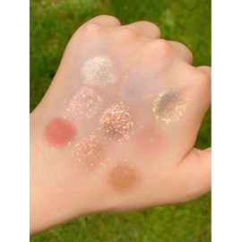 PICKX eyeshadow palette eye shadow palette makeup glitter eyeshadow 9 Colors Glitter Matte Colorful Creamy Texture Natural Waterproof Long Lasting Cosmetics (gold)