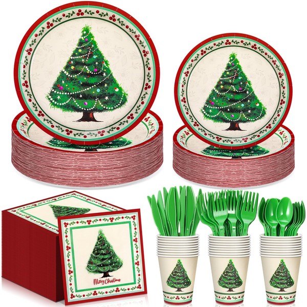 Potchen 210 Pcs Christmas Party Supplies for 30 Guests Include