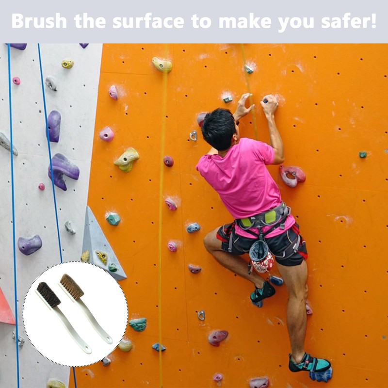 2PCS Climbing Brush Beige bouldering brush boar's hair and plastic