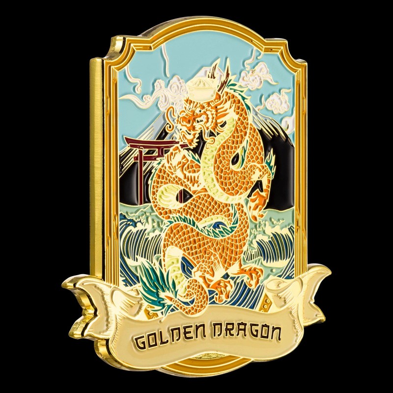 Unbranded Golden Dragon Challenge Coin