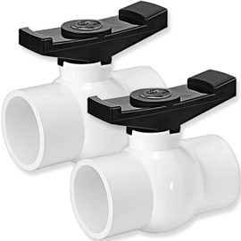 2'' PVC Ball Valve, 2pcs PVC Shut Off Valves, 2 inch PVC Valves with Slip X Slip Full Port, 2'' PVC Full Port Ball Valves with ''T'' Nimble Handle, Using for Commercial、Irrigation System, etc