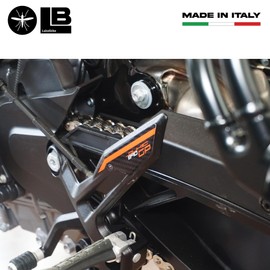 labelbike - 3D Gel Resin Stickers Protections for Heel Pads Footpegs Motorcycles Compatible with KTM 890 Duke GP 2022-2023 Orange