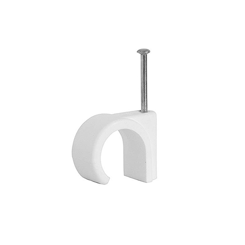 Strong Round White Cable Clips - Packs of 100 Clips