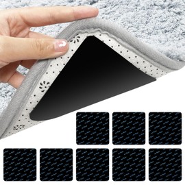 JOJIU 8 Pcs Rug Grippers,Grippers For Rug,Rug Tape,Square Anti Slip Rug Grips,Rug Grippers For Laminate Floor,Rug Gripper,Carpet Rug Grips For Laminate Floor And Wooden Floors