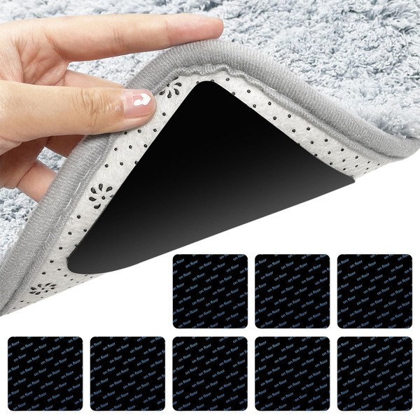 JOJIU 8 Pcs Rug Grippers,Grippers For Rug,Rug Tape,Square Anti Slip