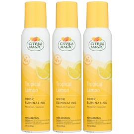 Citrus Magic Natural Odor Eliminating Air Freshener Spray, Tropical Lemon, 3-Ounce, 3 Fl Oz (Pack of 3), 3 Ounce