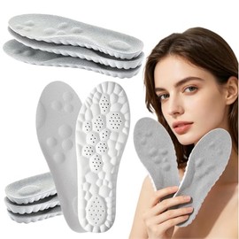 3 Pares Plantillas Ortopédicas Mujer y Hombre,Plantillas para Fascitis Plantar,con Soporte de Arco,Memory Foam Antifatiga,Alivia el Dolor de Pies,Uso Diario en Deporte y Trabajo (Gris, 25.5-28)