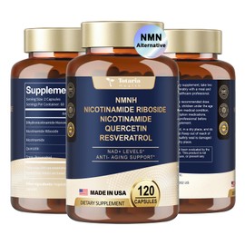 Totaria NMNH (Dihydronicotinamide Mononucleotide), NMN Alternative Supplement w/Niacinamide (Vitamin B3), Quercetin, Trans-Resveratrol, Support NAD+, Skin Cell Health*, Anti-Aging & Energy, 120 Caps