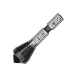 YMJOGGUE Chamfering Cutter for Stainless Steel, Hexagonal Shaft, Chamfering Drill, Deburring, Cobalt High Speed Steel, HSS-CO M35, Titanium Nitride Aluminum Coating, For Ironworking, Punching Type (0.2 - 0.4 inches (5 - 10 mm)