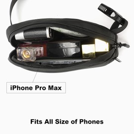 Kono Fashion Waist Pack Belt Bag Crossbody Sling Bag Water-Resistant Fanny Pack Lightweigh Bum Hip Small Travel Chest Bag with Adjustable Extended Strap (Black)