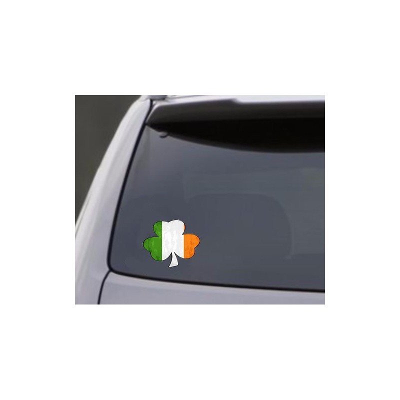 WickedGoodz Irish Flag Shamrock Vinyl Decal - Ireland Clover Bumper
