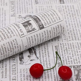 TANONE Newspaper Wallpaper 17.7" X 78.7” Vintage Retro Wall Paper Black and White Peel and Stick Wallpaper for Countertops Cabinets Decorative Dormitory Old Furniture