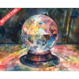 Fantasy Colorful crystal ball artwork 8x10 Print