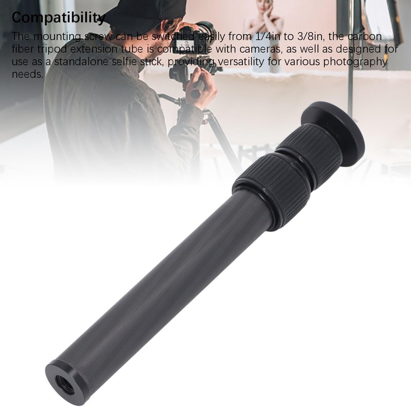 Carbon Fiber Tripod Extension Tube 3 Section Center Column Extender