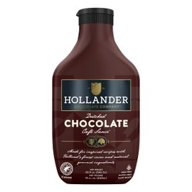 Hollander Dutched Chocolate Café Sauce™ | Vegan Friendly, GMO-Free, Gluten/Soy Free, Corn Syrup Free |15 fl. Oz. Squeeze Bottle