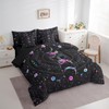 Manfei 7 Pieces Sun Moon Comforter Set Queen, Stars Space