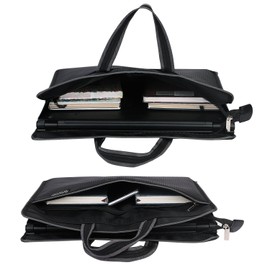 A4/B4 Portable Document Bag, Large Capacity Business Briefcase Bag Waterproof Oxford Cloth File Handbag Zipper Art Portfolio Case Light-Weight Laptop Tote Bag Carrying Bag for Business Travel