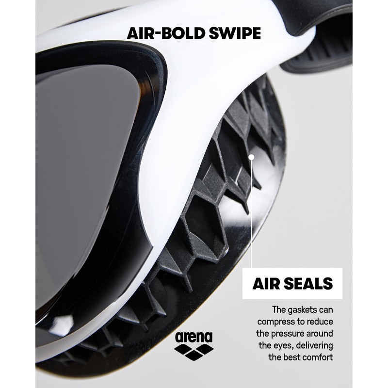 Arena Unisex Goggles Air Bold Swipe, SMOKE-SMOKE-BLACK