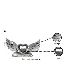 Crushed Diamond Angel Wings with Shelf Sitter Ornament Decorative Sculpture | Choose Design Slogan Wings - 31cm