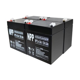 NPP NP12-4.5Ah (F1, 4Pcs) 12V 4.5Ah SLA Rechargeable Alarm Battery with F1 Terminal for DSC Security Panel, Power Patrol for SLA1056, Vista 20P ADT, Security Systems