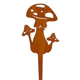 CIM Patina Plant Stake - Mushroom L - Motif Dimensions: 11 cm - Total Height: 30 cm - Includes Stand - Attractive Patina Decoration