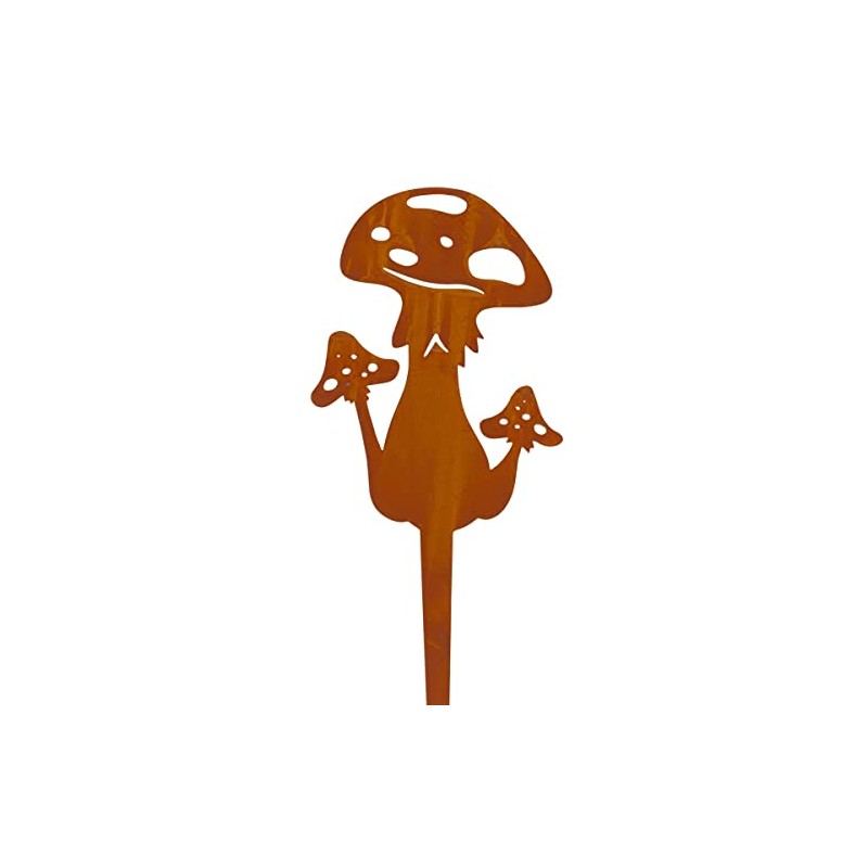 CIM Patina Plant Stake - Mushroom L - Motif Dimensions:
