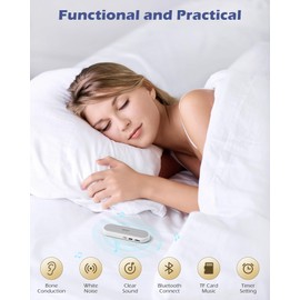 GroTawel Under Pillow Bluetooth Speaker for Sleep: Private Bone Conduction Portable Speaker with White Noise - 20-Hour Battery Life for Soothing Sleep Soundss