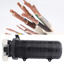 Fiber Optic Splice Enclosure, Fiber Optic Cables Enclosure Box, Vertical Cap Fiber Connection Box, IP68 Waterproof, Accessories Included, Black(96 Core)