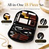 18 Piece Ladies Manicure & Makeup Set in Black Zipped