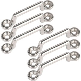 Amarine Made 12PCS Stainless Steel Boat Bimini Top Strap Pad Eye Kayak Rigging Strap Tie Down