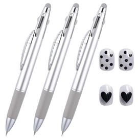 5-in-1 Nail Dotting Tool – Ballpoint Style Dotting Tools with Rhinestone Wax Picker, Chrome Powder Applicator & Nail Wax – Professional Manicure Kit for Gel Polish, Acrylic Nails, DIY Nail Designs