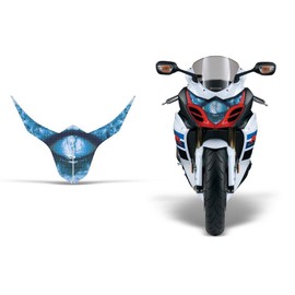AMR Racing Sport Bike Headlight Eye Graphics Decal Cover Compatible with Suzuki GSXR 1000R 2010-2013 - Corrupt Blue