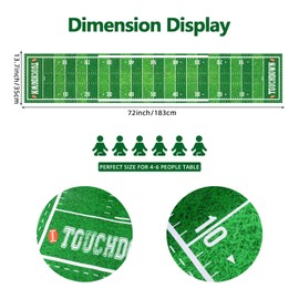 Football Party Decoration Table Runner for Football Birthday Party Games Decor Picnics Kitchen Dining Table Touchdown Tablecover, 14 x 72 Inch