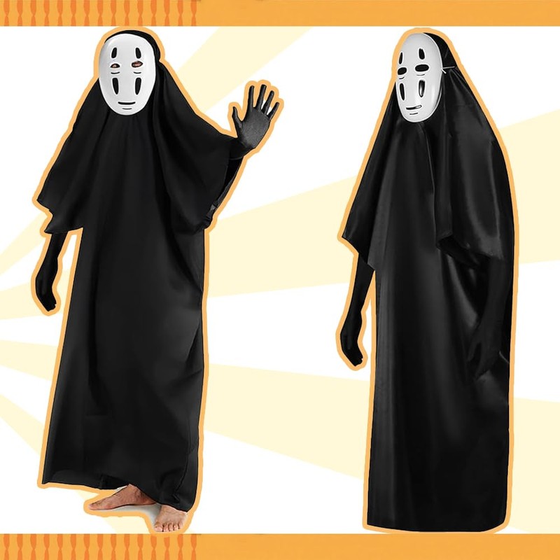 Kaonashi Cosplay Costume, Includes 2 Masks Included, Costume, Halloween, School