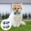 2Pcs Cat Collar Breakaway Bowtie with Bells, Blue and White