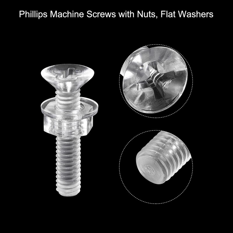 sourcing map 20 Sets Phillips Machine Screws M4 x 20