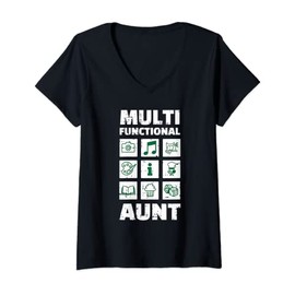 Womens Multifunctional Best Auntie Ever BAE Life Cool Aunt Gift V-Neck T-Shirt