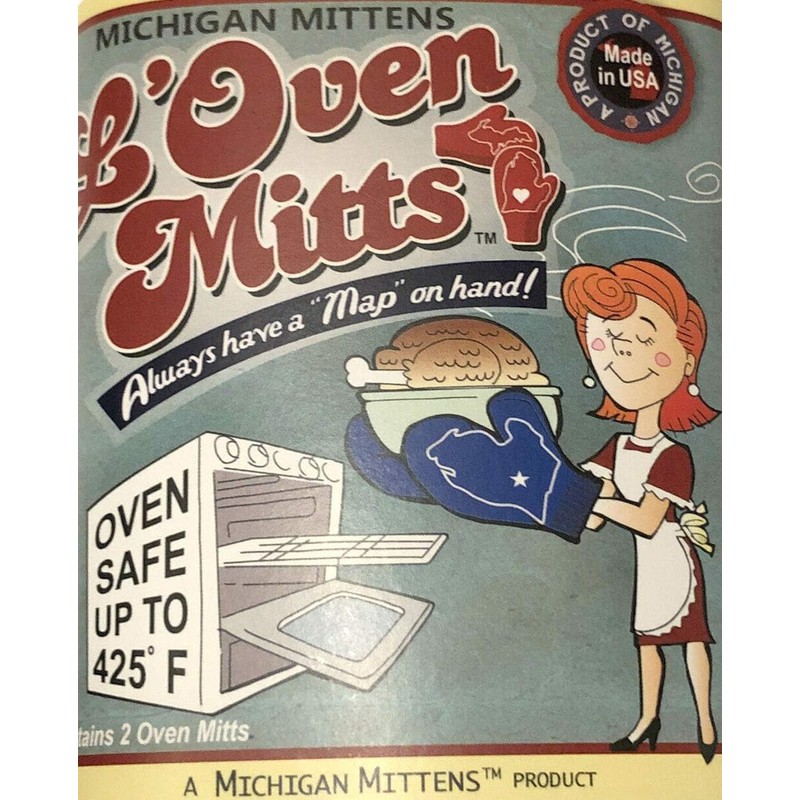 Michigan Mittens L’Oven Long Hot Oven BBQ Mitt Kitchen Cooking