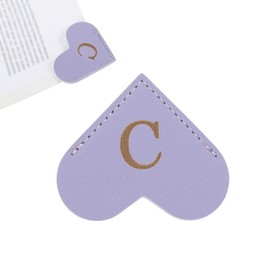 PATIKIL Heart C Bookmark Cute Stylish Leather Bookmark Page Marker for Readers, Kids, Teachers, Students, Purple