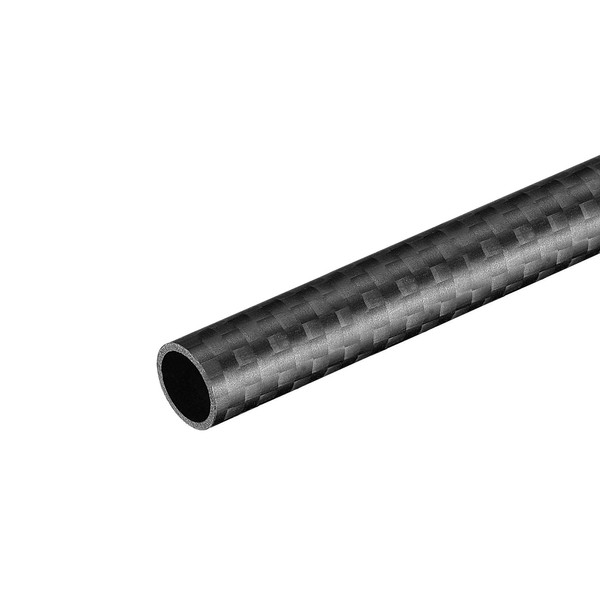 sourcing map Carbon Fiber Round Tube 10x8x330mm 3K Roll Wrapped