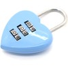 1Pc Blue Cute Mini Combination Lock 3 Digit, Love Heart